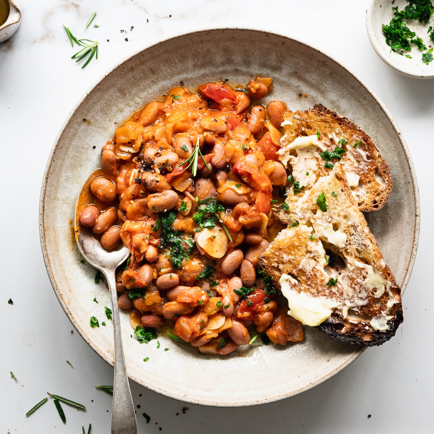 Tomato & Rosemary Borlotti Beans