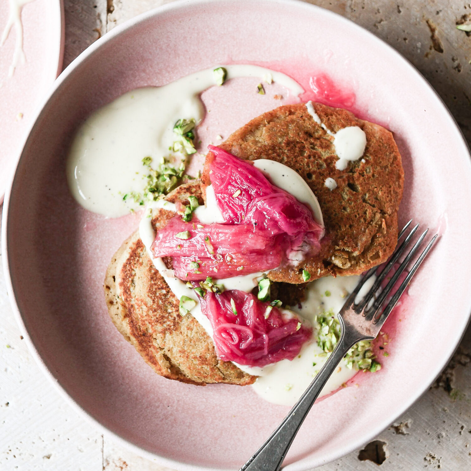 French Toast with Roasted Rhubarb