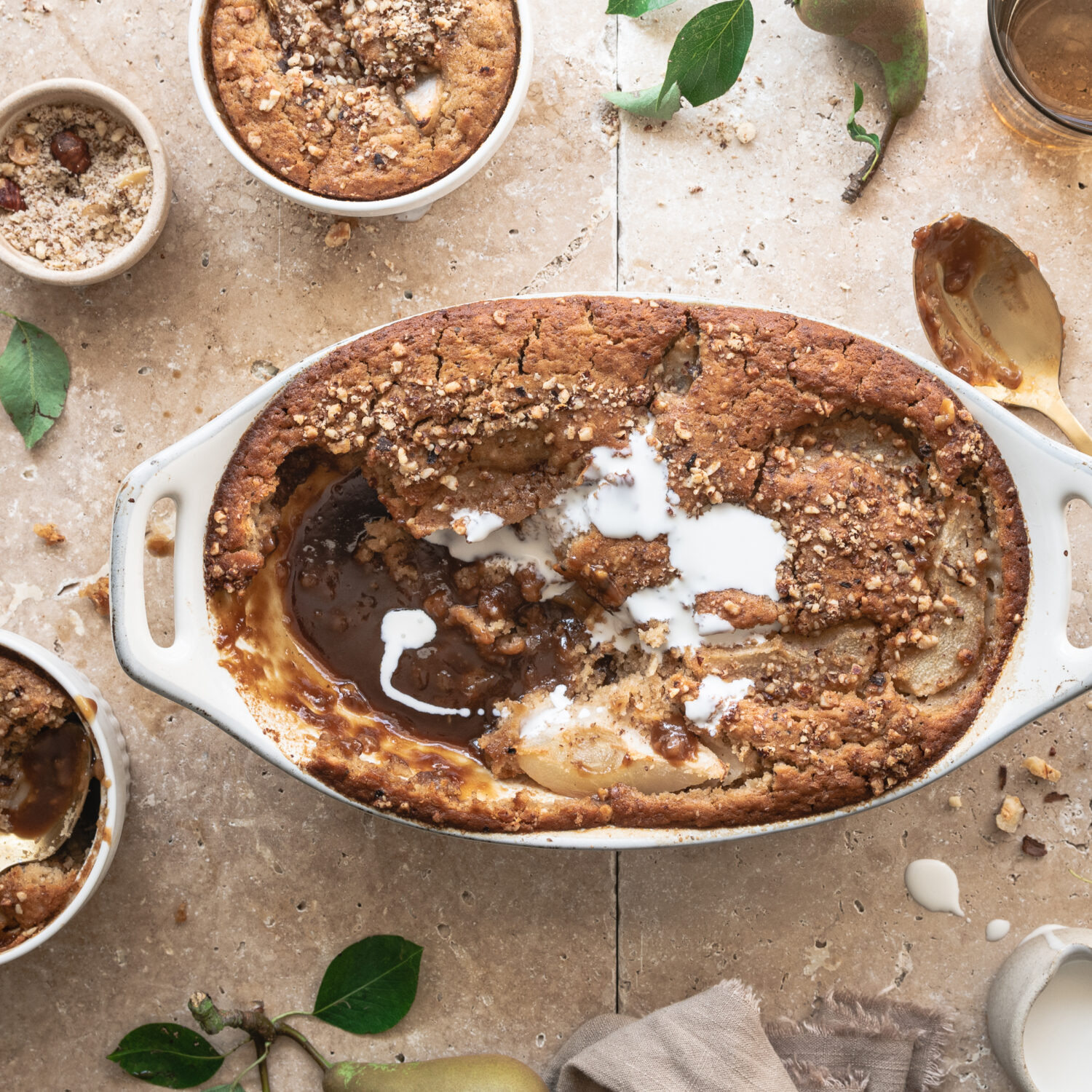 Pear, Ginger & Hazelnut Puddle Pudding