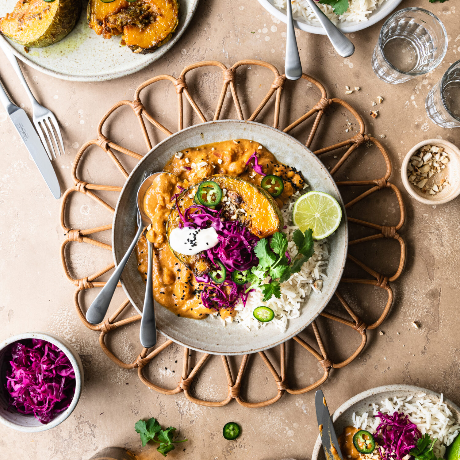 Chickpea Makhani with Spiced Roasted Squash