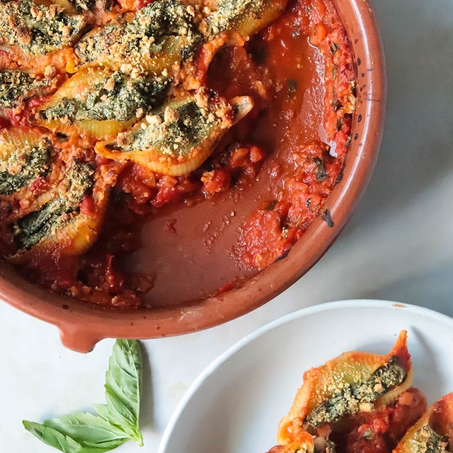 Spinach and 'Ricotta' Conciglioni