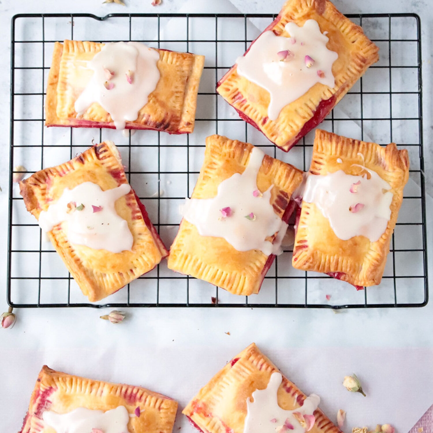 Raspberry and Rose Pop Tarts