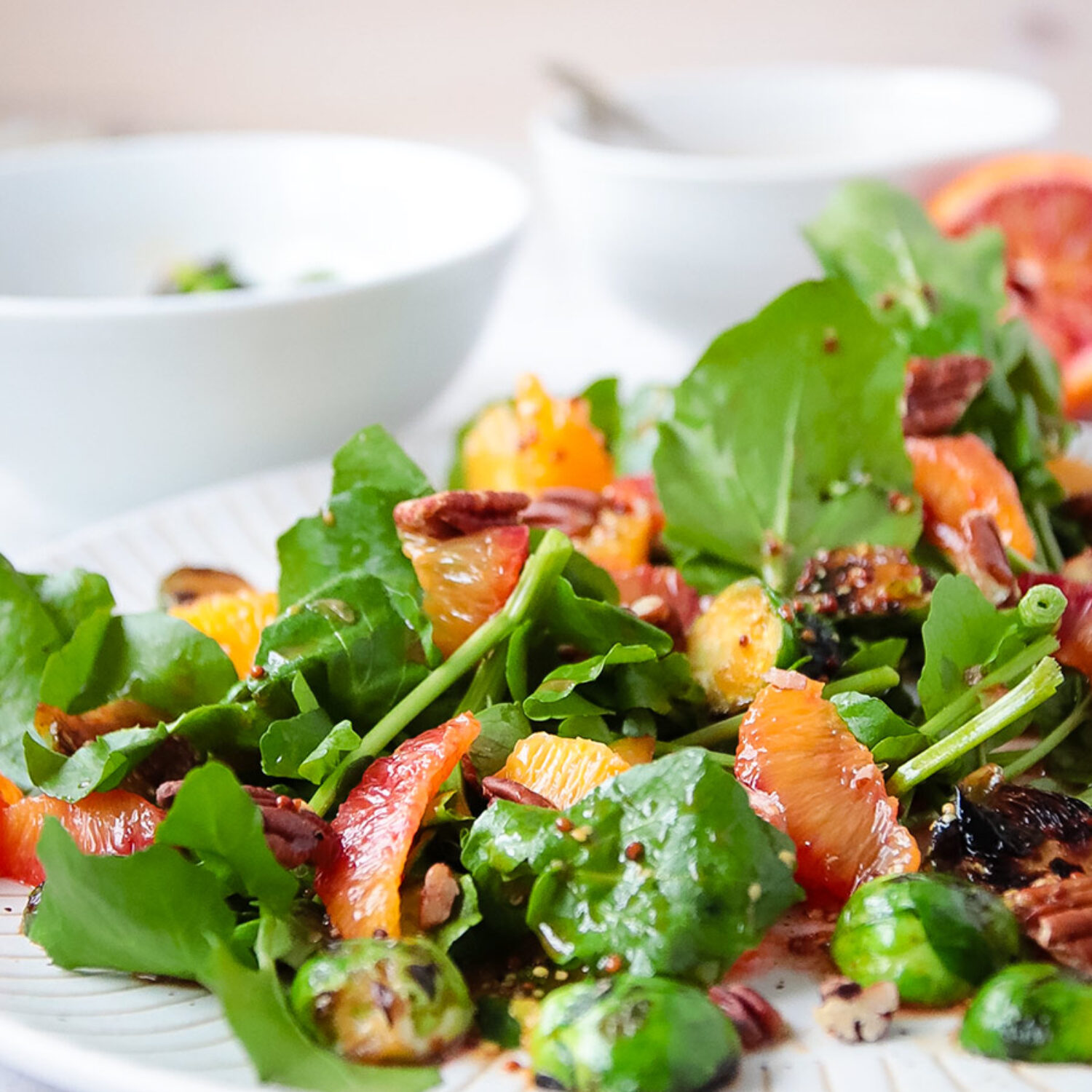 Charred Sprout, Blush Orange and Pecan Salad