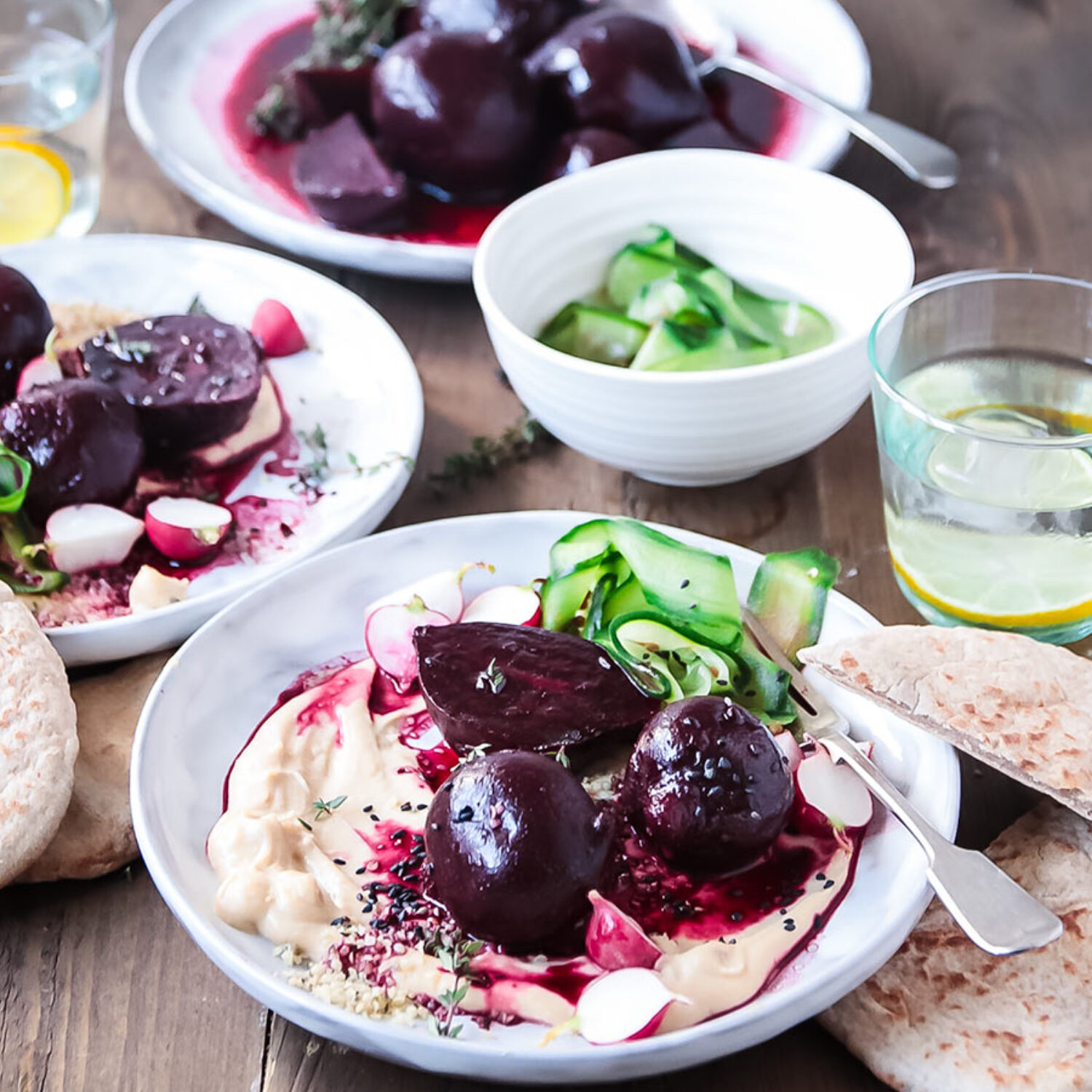 Roasted Beetroot Pita Pockets