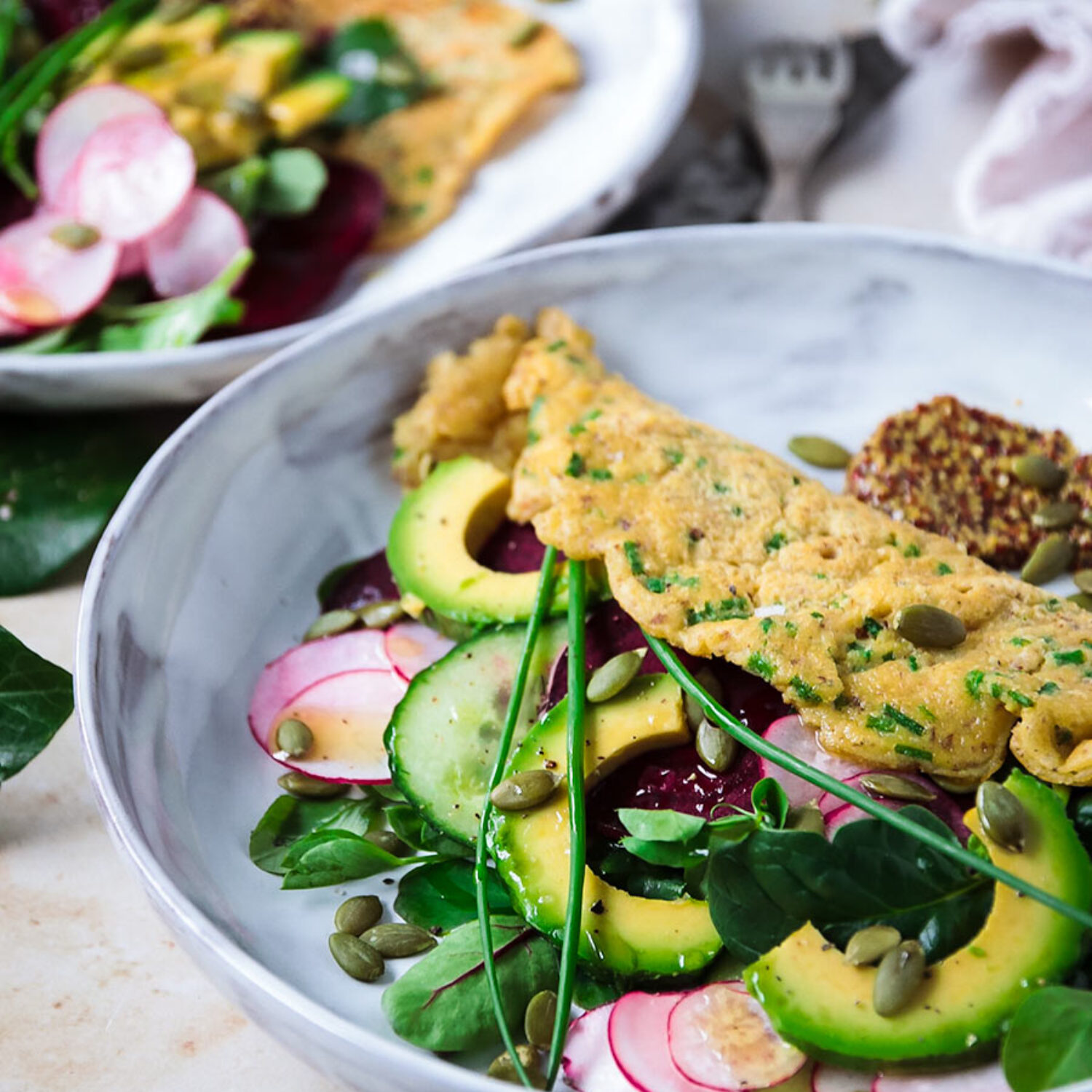 Chickpea Omelette with Chives