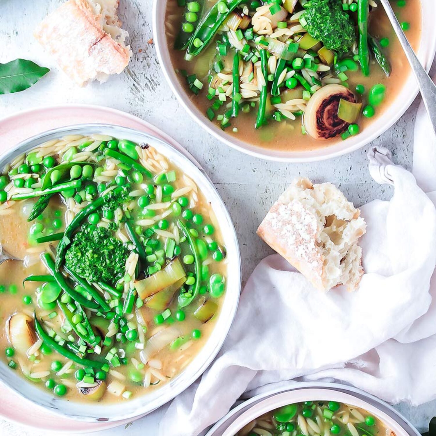 Spring Minestrone with Basil & Mint Pistou