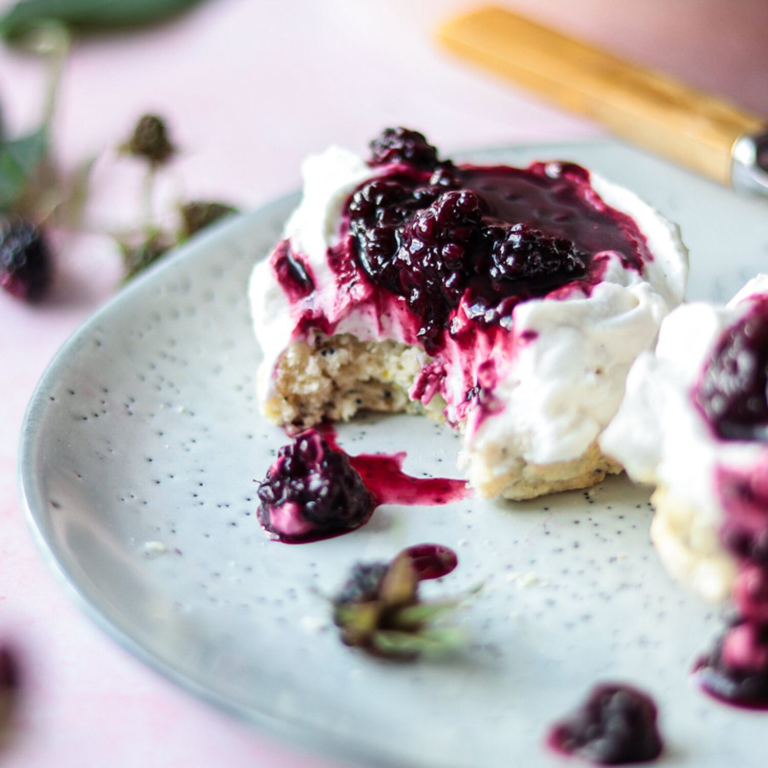 Lemon & Poppy Seed Scones with Blackberry Compote