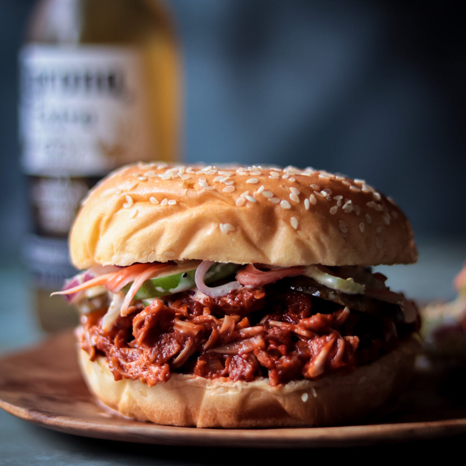 Pulled BBQ Jackfruit Burgers with Apple & Celery Slaw