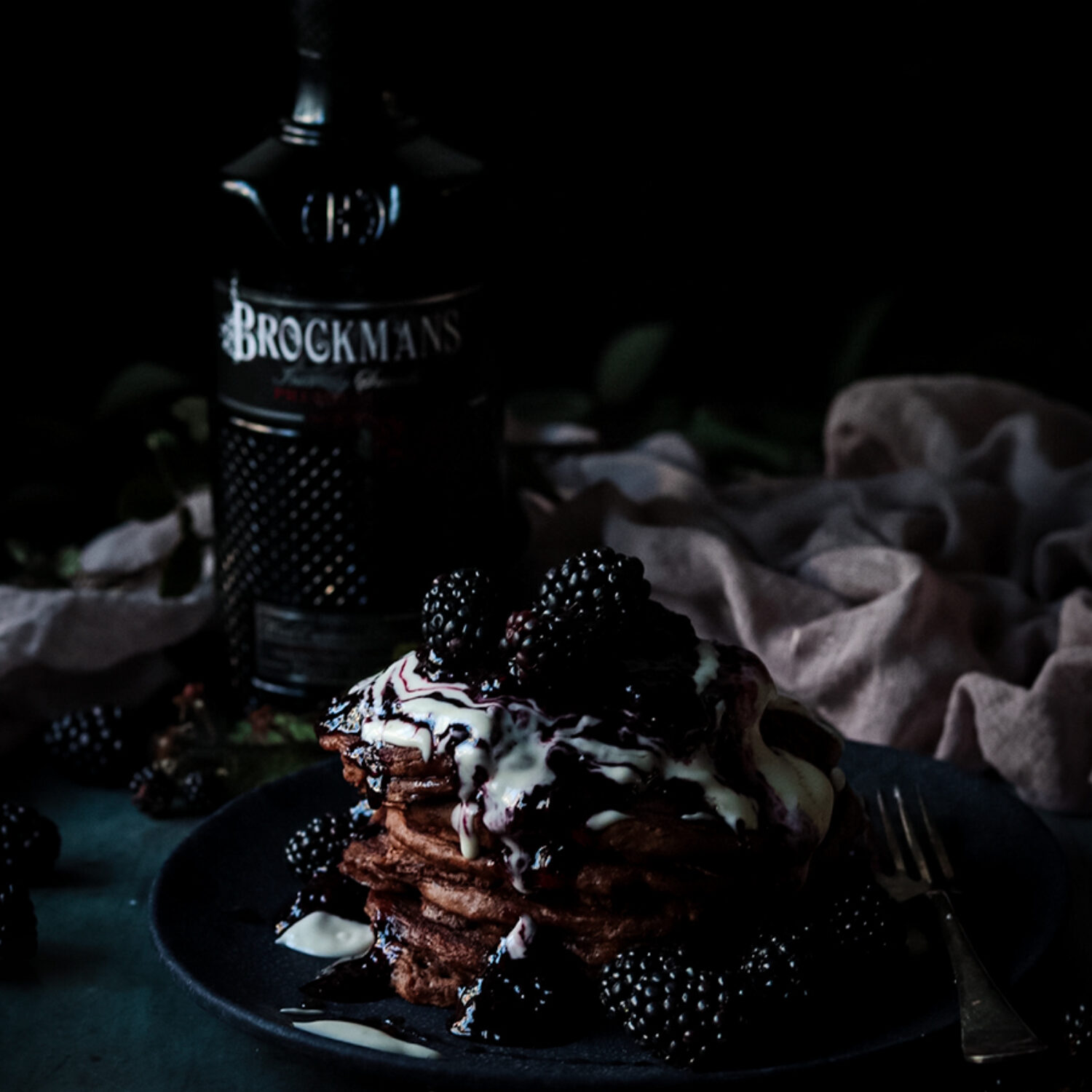 Boozy chocolate pancakes