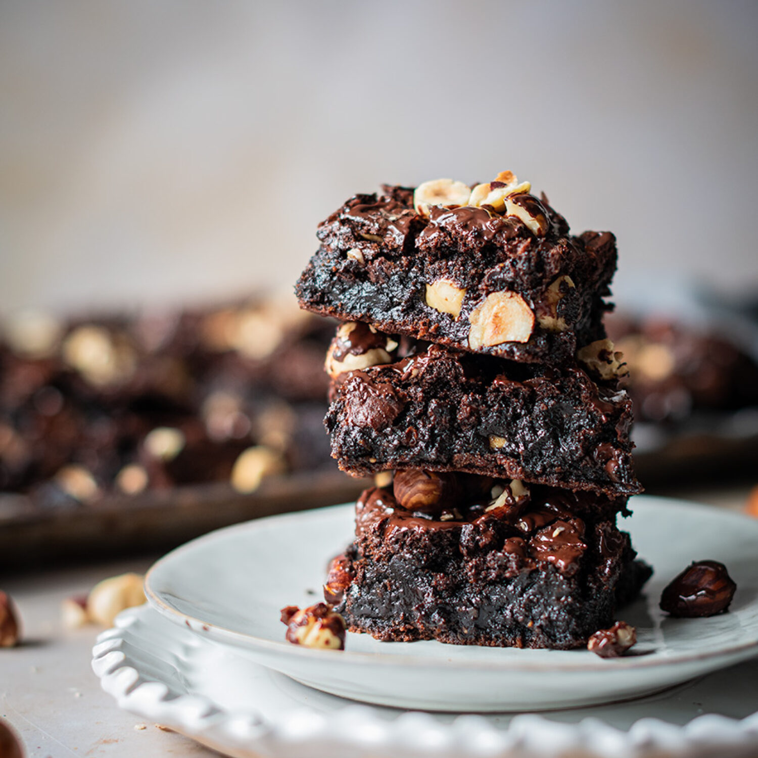 Coffee & hazelnut brownies