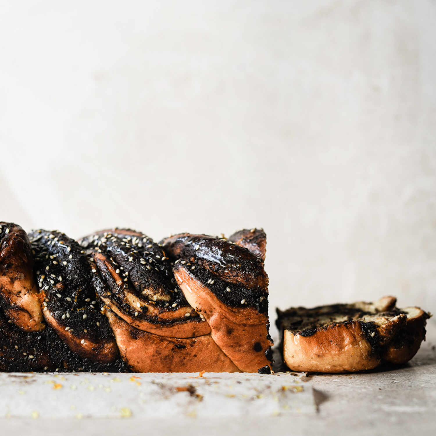 Black Tahini, Dark Chocolate, Clementine & Cardamom Babka